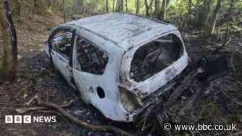 'Burnt out car' and 'bridge blown up for TV show'