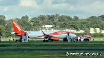 EasyJet passengers evacuated as fire erupts on busy plane and airport shuts down