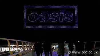 Oasis tease tour announcement with drone display
