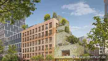 Münchner Neubau Monaco bekommt Fassade aus alten Fensterrahmen und Dachrinnen