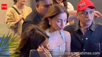 Alia’s bodyguard pushes away fan trying to click selfie - video