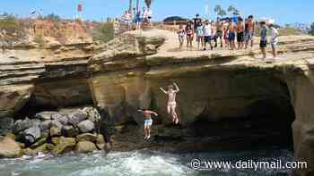 Teenagers left with life-threatening injuries after cliff diving in ritzy Californian town goes horribly wrong - as locals call for rite-of-passage to end
