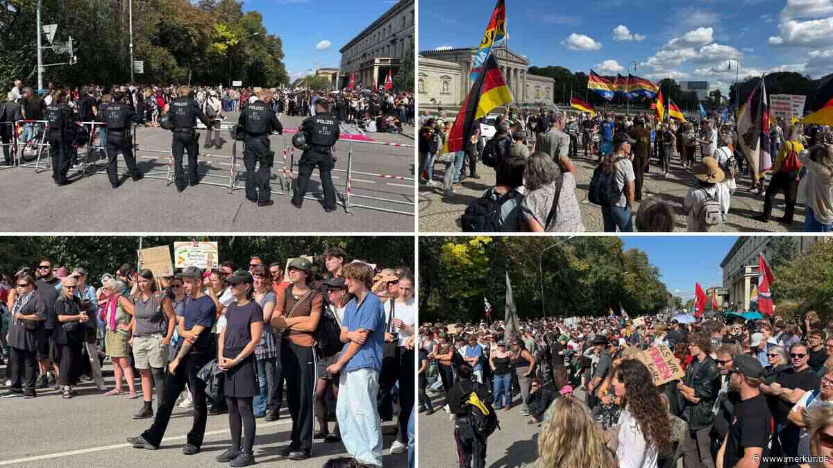 Angespannte Situation: Linke und rechte Demos treffen in München aufeinander – Bilder zeigen Großeinsatz