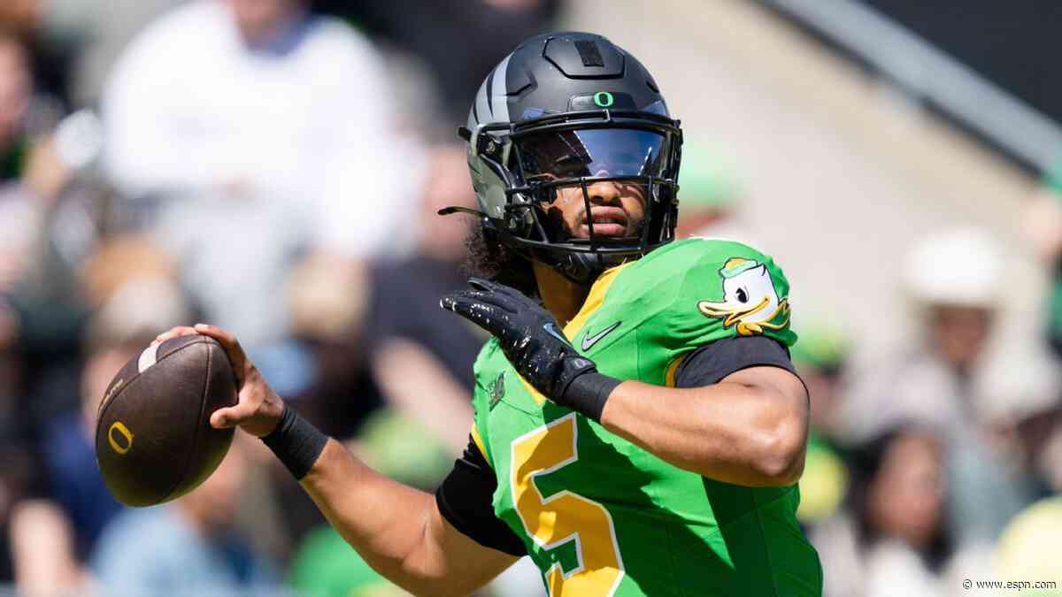 Poll: Ducks' Moore runaway QB1 in deep crop for 2027 NFL draft