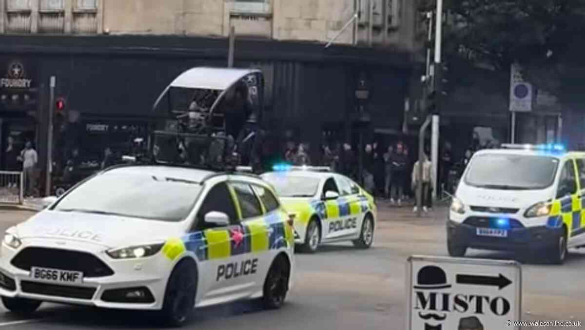Swansea city centre closed off for high speed police chase filming