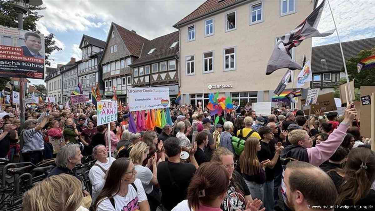 Die Bilder des Tages von der AfD-Kundgebung und Gegendemo in Königslutter