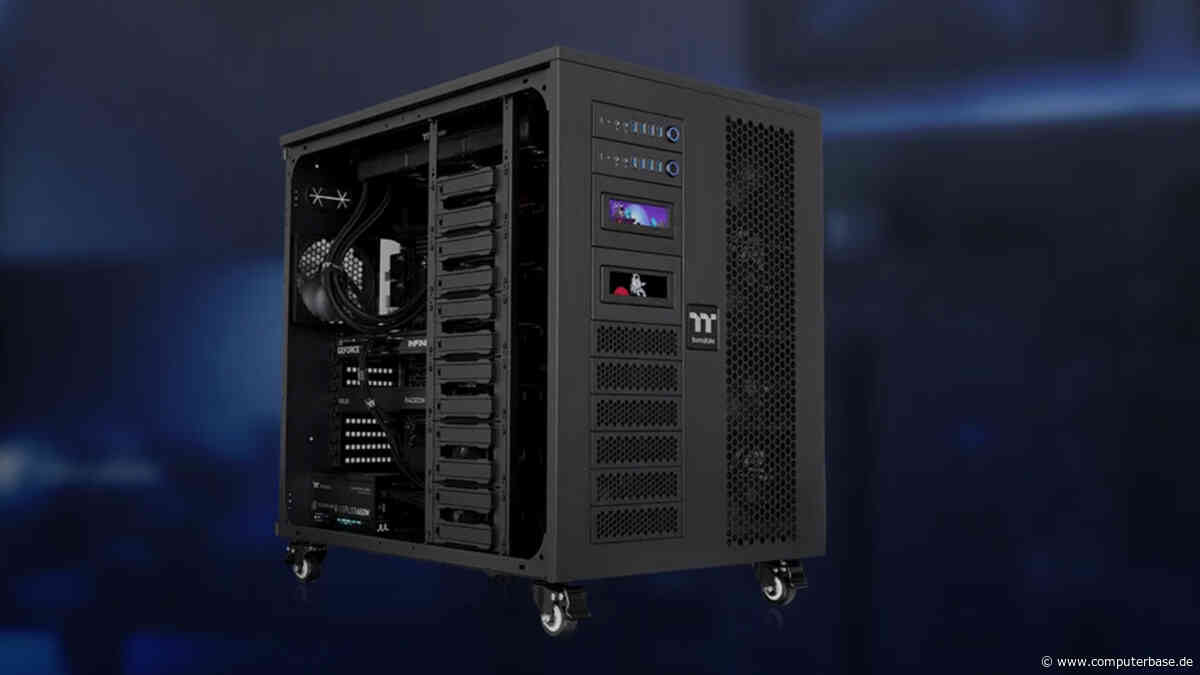 Thermaltake AX200 & AX1000: Das „AI Workstation Chassis“ ist ein riesiger Kasten