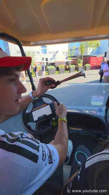 Whoever handed him that horn, is fired 😅 #f1 #mercedesf1 #kimiantonelli