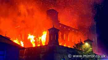 Massive blaze rips through Yorkshire landmark with warning to keep windows closed