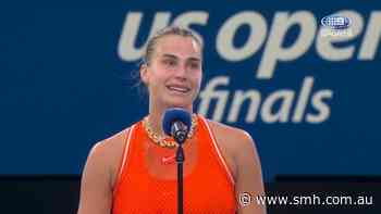 Sabalenka holds back tears after defeat