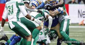 Blue Bombers pick ‘Riders apart in Banjo Bowl