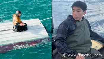 Miracle turns to horror as Alaska teen, 15, lost at sea for three days is found alive clinging to capsized boat in freezing water drifting toward Russia border... before rescuers discover the bodies of his brother and cousin
