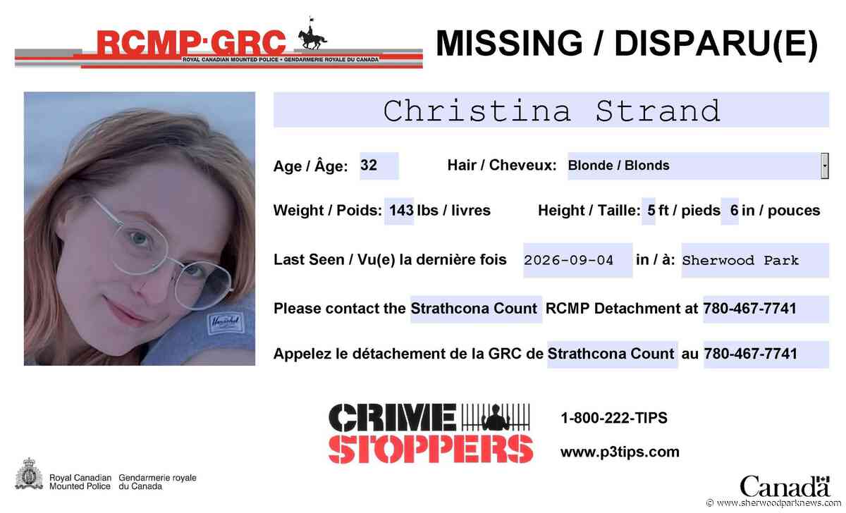 RCMP seek help finding missing Sherwood Park woman
