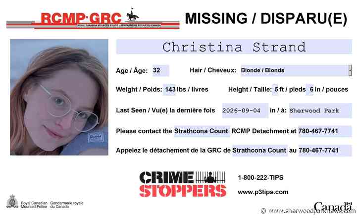 RCMP seek help finding missing Sherwood Park woman