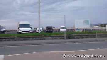 Campervans have 'taken over' seafront car park in Gwynedd