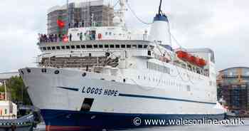 Massive cruise ship full of books docks in Cardiff Bay and is inviting people on board