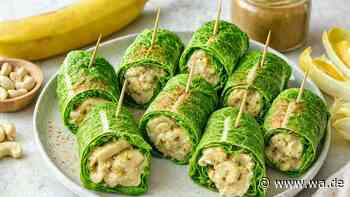Nur 3 Zutaten und 5 Minuten: Mit diesem leckeren Snack aus Salatblättern und Banane werden Vitamine zum Spaß