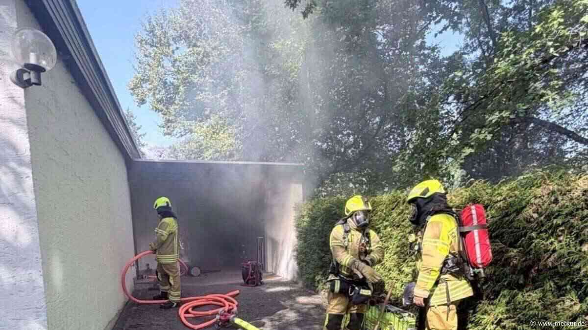 Kellerbrand in Oberschleißheim: Feuerwehr befreit Mann aus Garage