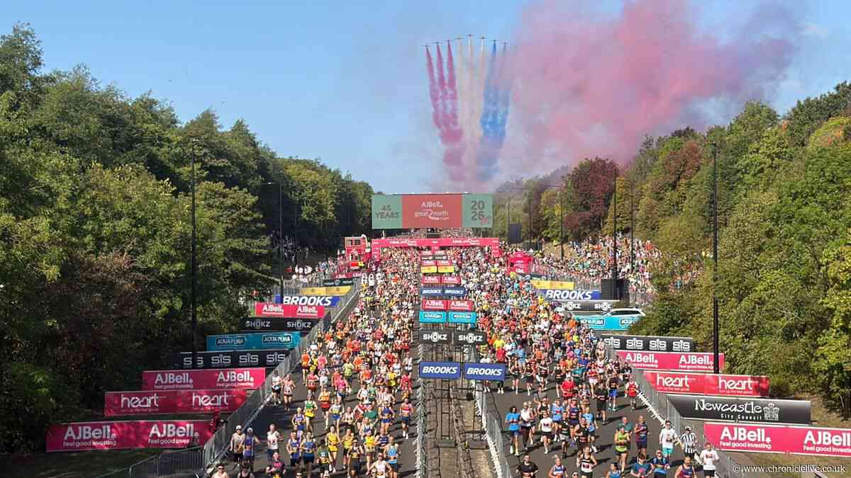 Great North Run LIVE: Updates as Red Arrows put on stunning display