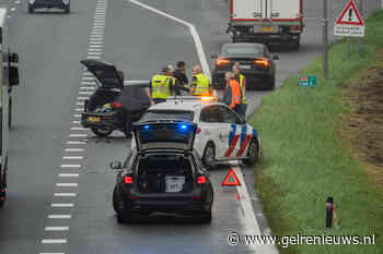 Ongeval tussen auto en vrachtwagen zorgt voor file