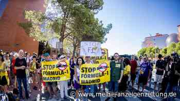 Protest gegen Madrid-Rennen: Aktivisten klettern auf Baukran