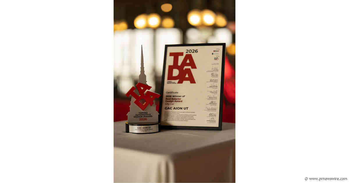 L'AION UT de GAC remporte le prix du meilleur design extérieur lors du Torino Automotive Design Award 2026