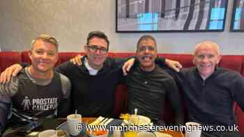 Chris Kamara and Ben Shepherd dine with Andy Burnham ahead of Great North Run