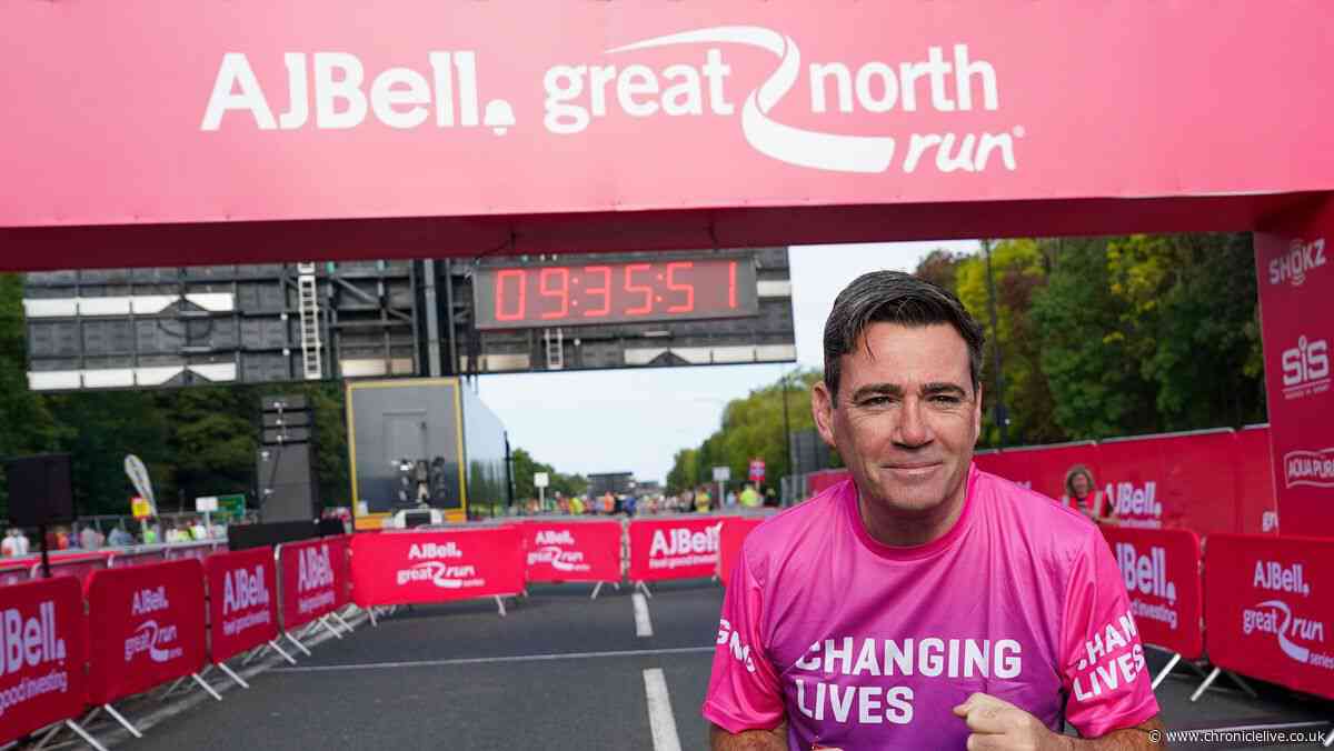 Andy Burnham makes history at the Great North Run - and praises 'warmest people in the world'