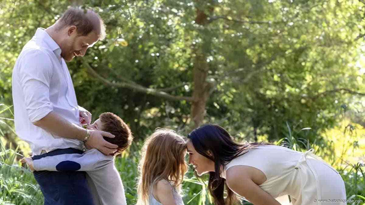 Tall Prince Archie races red-haired sister Princess Lilibet as Meghan Markle shares first clip of UK family life