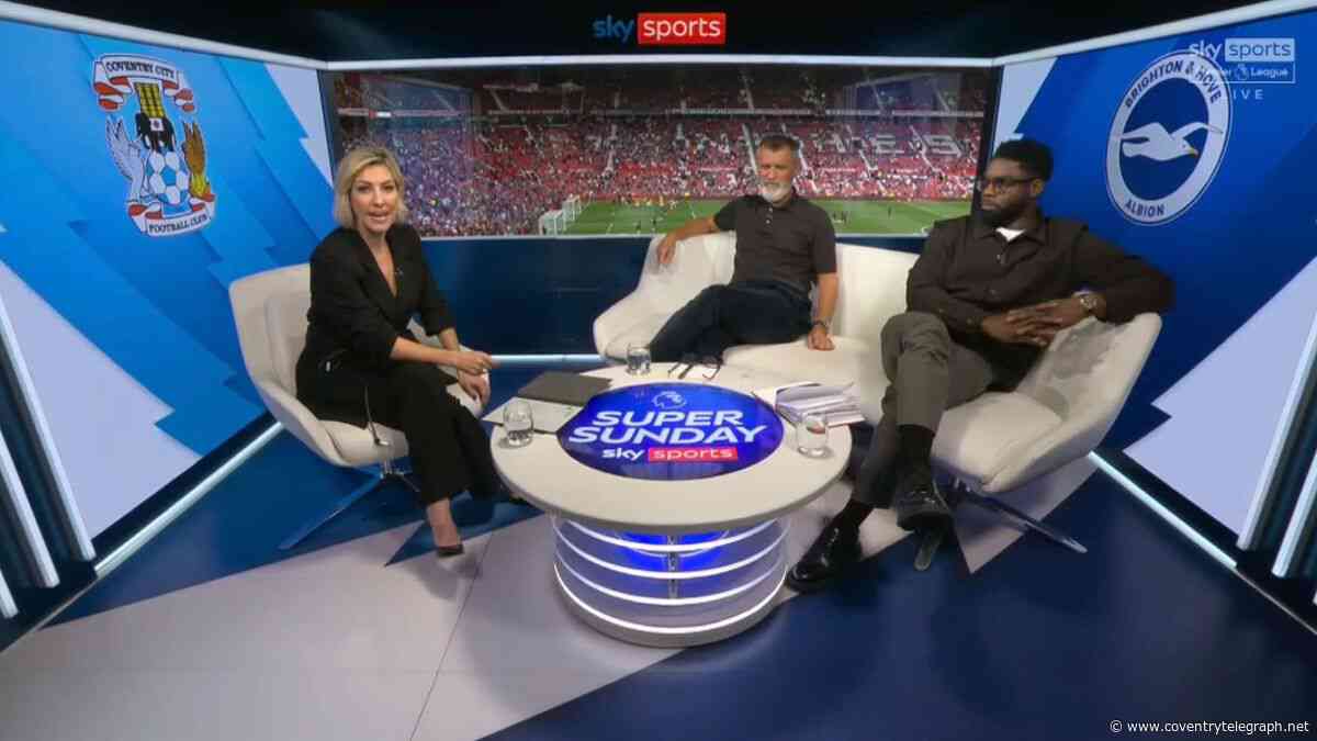 Roy Keane and Micah Richards points finger at Coventry City players after Brighton mauling