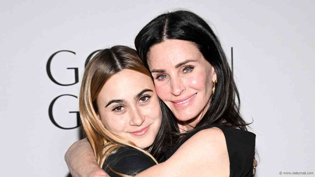 Courteney Cox, 62, makes rare event appearance with daughter Coco Arquette, 22, as the duo share a sweet hug on red carpet