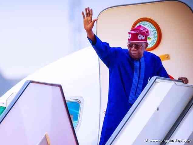Tinubu arrives Paris in continuation of annual leave