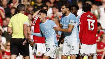 Man United vs Man City - Premier League LIVE: Local boy Phil Foden SENT OFF after kicking out at Bruno Fernandes in major blow for Enzo Maresca's side on derby day
