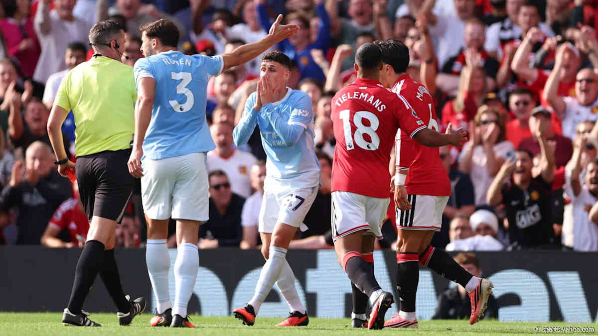 Should Bruno Fernandes have also been sent off after Phil Foden's red card in the Manchester derby?