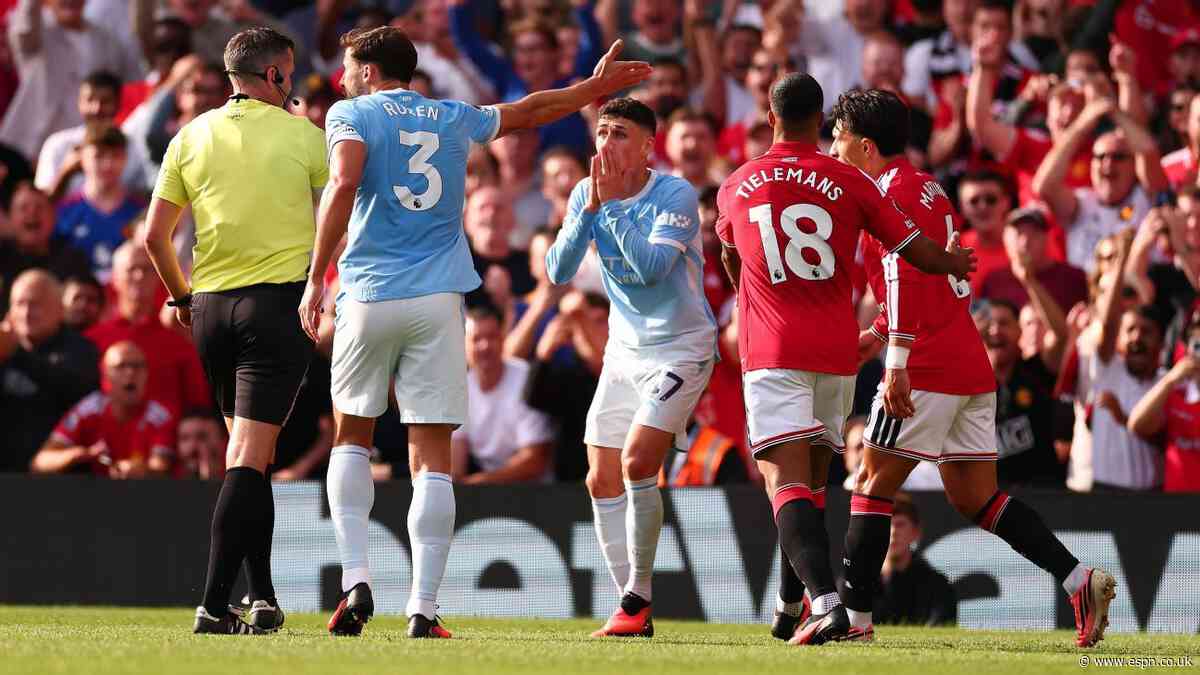 Man United vs. Man City LIVE: Premier League updates as Foden sees red early at Old Trafford