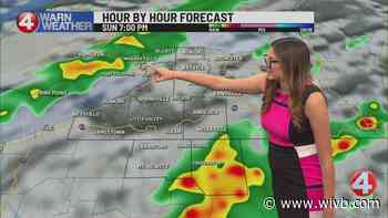 Muggy and unsettled, much cooler Monday