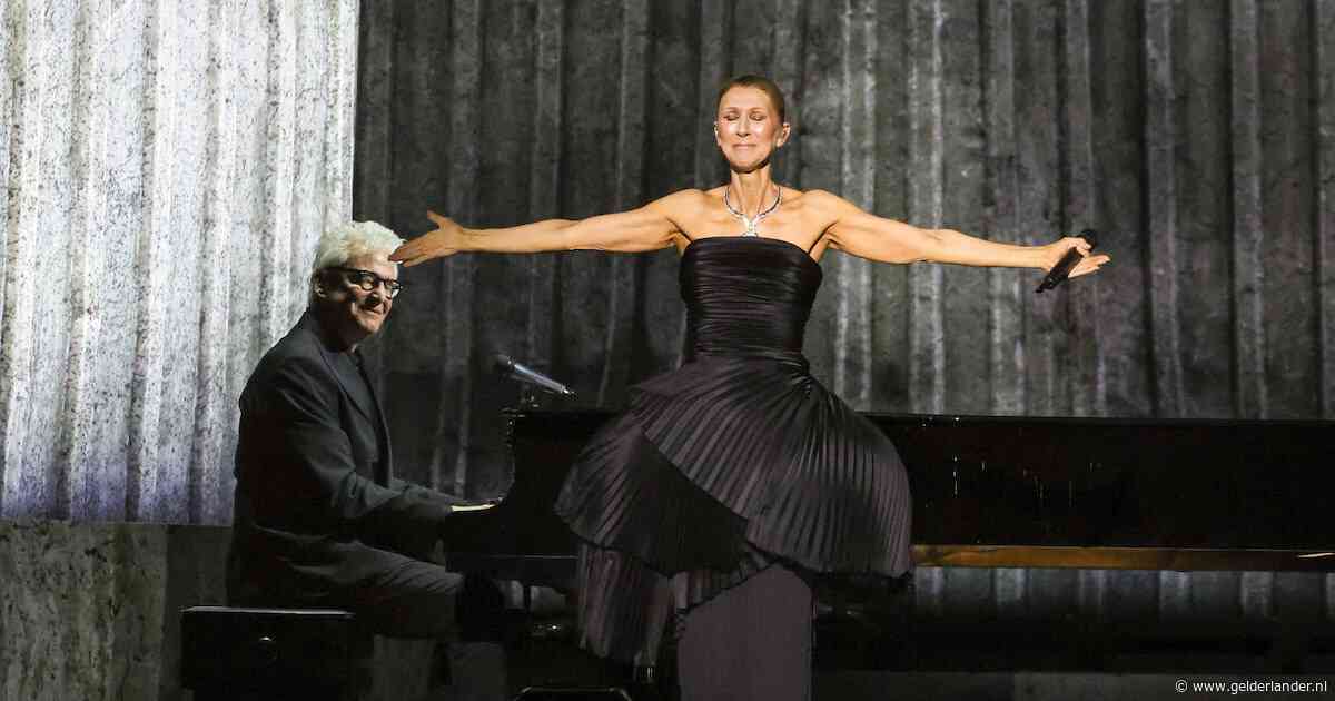 Celine Dion schittert op podium in designjurken en halsketting van 5 miljoen dollar