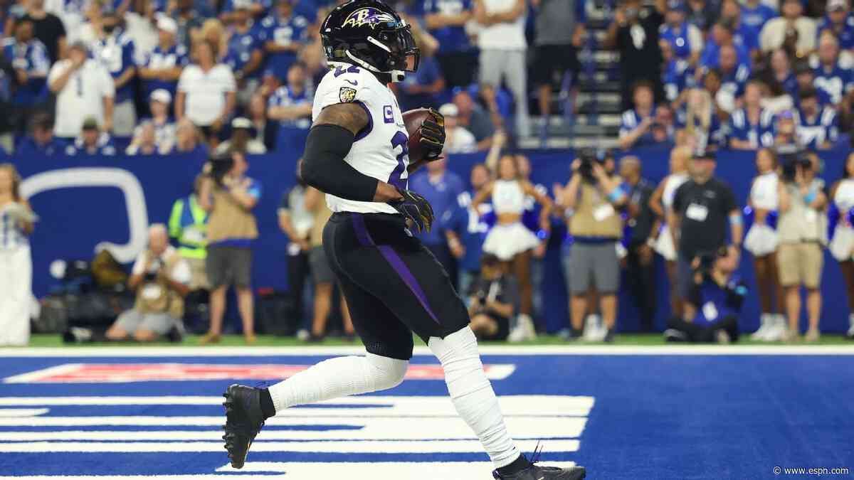 Ravens' Henry vaults to third all-time in rushing touchdowns