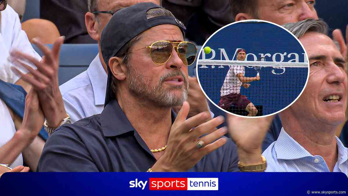 Brad Pitt reacts to sensational Zverev winner