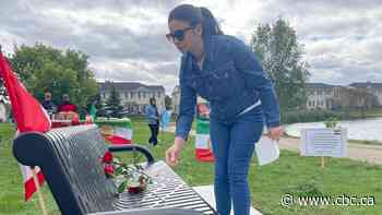 Members of Regina's Iranian-Canadian community unveil memorial