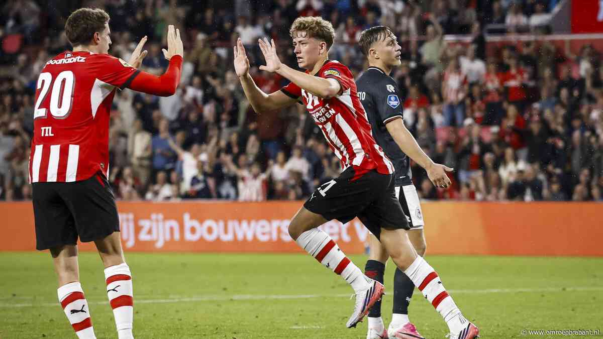 Sven Mijnans leidt PSV met een hattrick naar koppositie Eredivisie