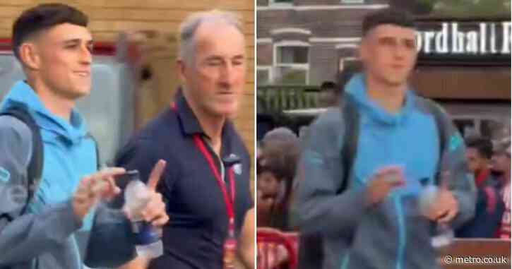 Phil Foden trolls Man Utd fans as he leaves Old Trafford after Man City victory