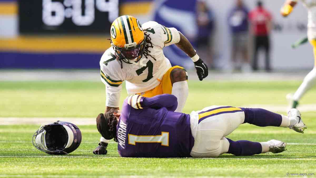 Murray's Vikings debut ends early as QB suffers concussion