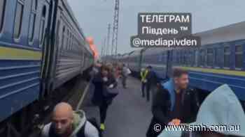 Russia hits train shortly after Boris Johnson leaves station