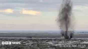 Watch: World War Two explosive detonated on beach