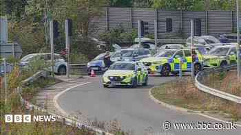 Pedestrian dies after being hit by bus on A14