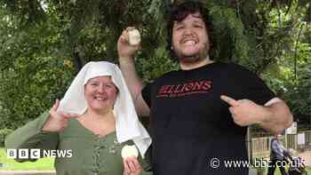 Onion eating contest revived at medieval festival