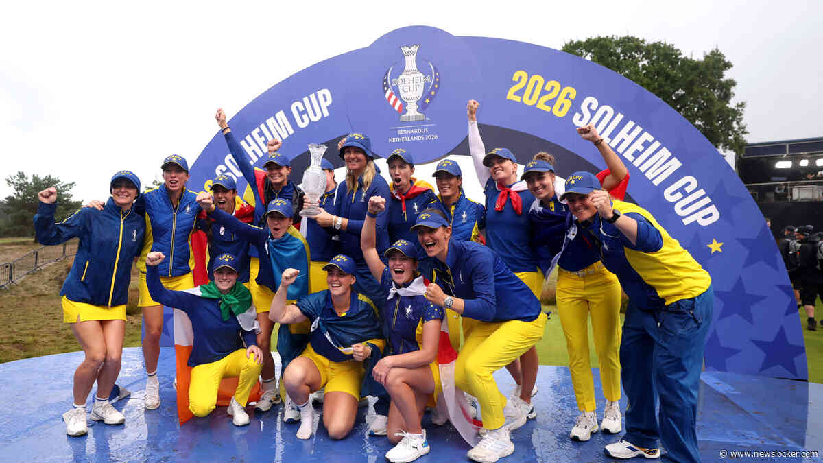 ’Cheerleader’ Anne van Dam sfeermaker tijdens Europese zege op Solheim Cup: ’Nu flink feestje vieren’