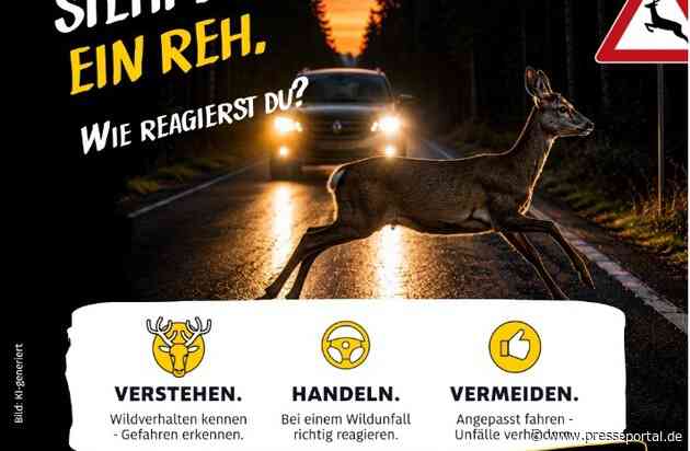 POL-KI: 260914.1 Kiel / Kreis Plön: Neu bei uns: "Pass auf!" - Der Präventionstipp der Kieler Polizei - jeden Monat neu! SEPTEMBER - Thema Wildwechsel - Hinweis auf Präventionsveranstaltung