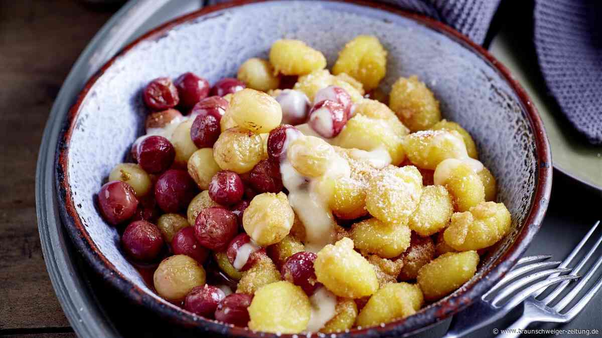 Süße Gnocchi mit Trauben und Bröselbutter